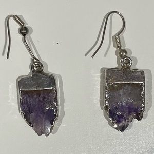 Silver Amethyst Dangle Earrings